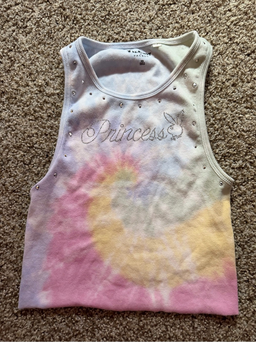 Princess Embellished Tie-Dye Tank Top